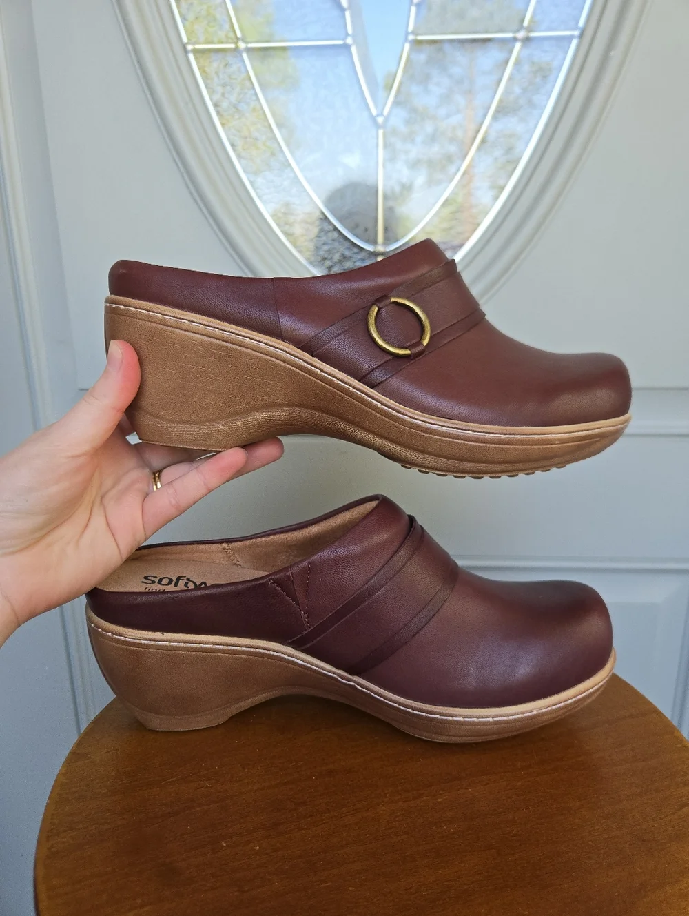 SoftWalk MacIntyre Clog Red Leather - Picture 4 of 8